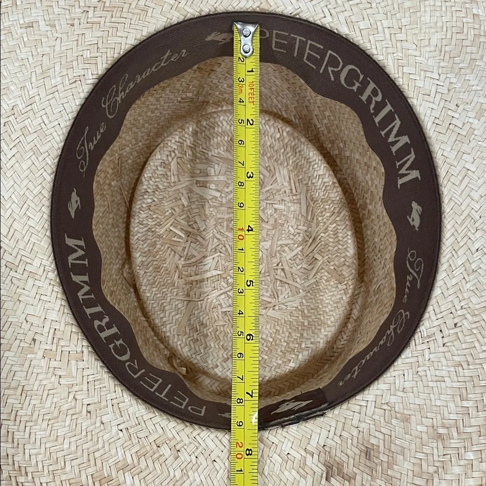 Perfect summer straw hat!Peter Grimm Straw Fedora Hat with Dark Brown Inner Band - Picture 3 of 5